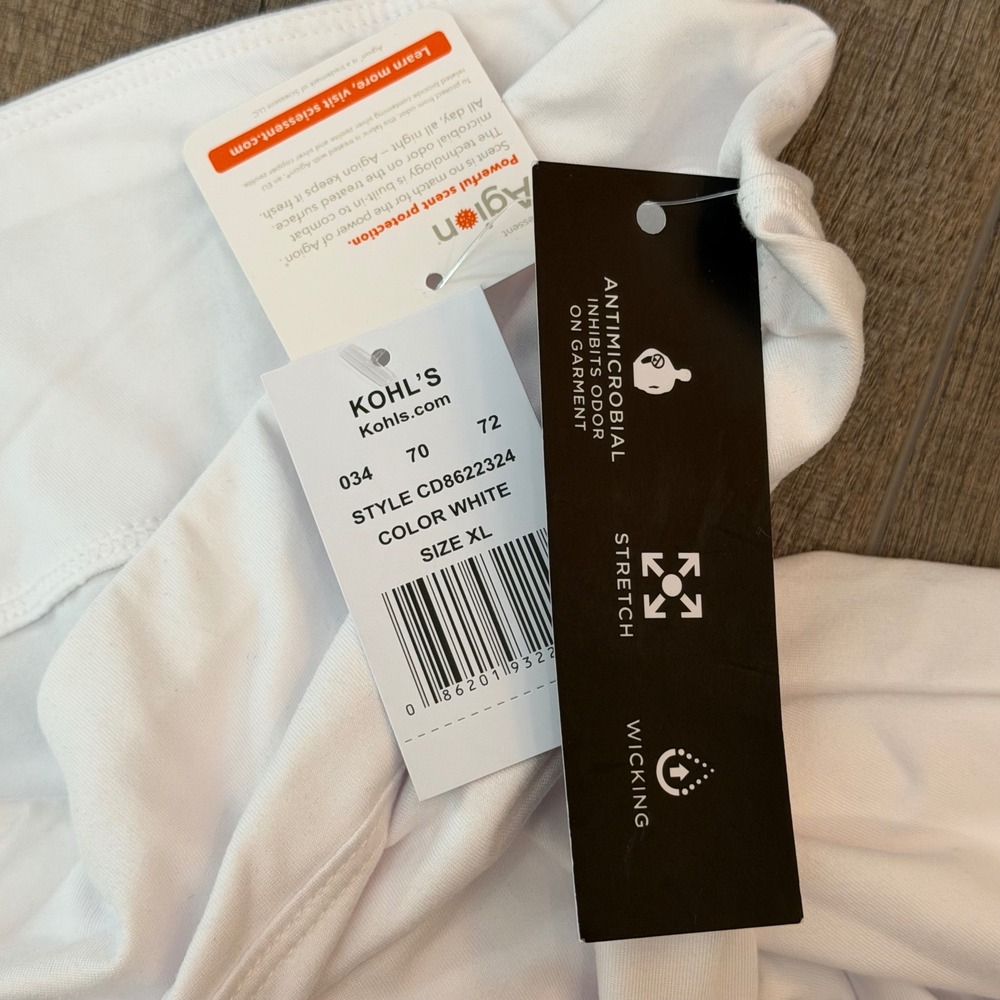 NEW Cuddl Duds Under Scrubs White Leggings Womens XL Antimicrobial Wicking Pants - Picture 5 of 5
